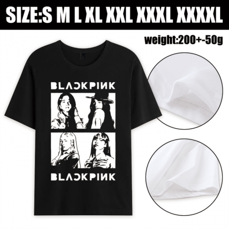 BLACK PINK Anime printed pure cotton short sleeved T-shirt from S to 4XL