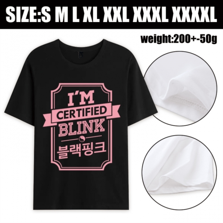 BLACK PINK Anime printed pure cotton short sleeved T-shirt from S to 4XL