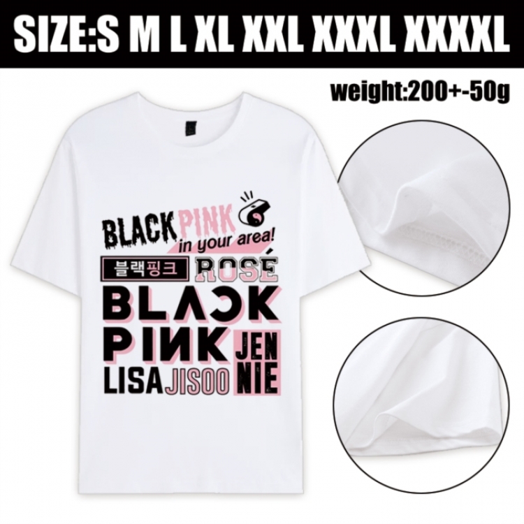 BLACK PINK Anime printed pure cotton short sleeved T-shirt from S to 4XL
