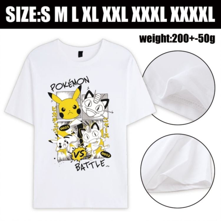 Pokemon Anime printed pure cotton short sleeved T-shirt from S to 4XL