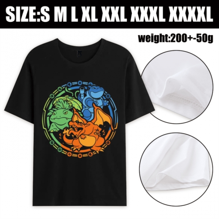 Pokemon Anime printed pure cotton short sleeved T-shirt from S to 4XL