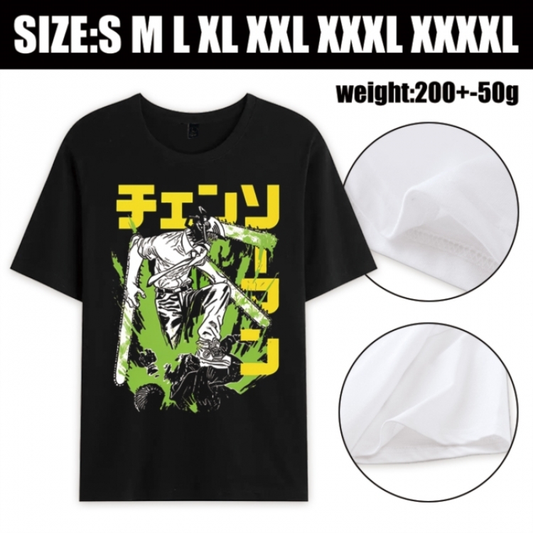 Chainsaw man Anime printed pure cotton short sleeved T-shirt from S to 4XL