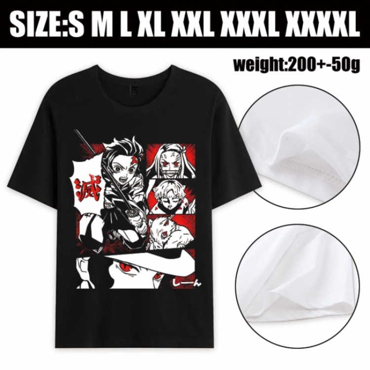 Demon Slayer Kimets Anime printed pure cotton short sleeved T-shirt from S to 4XL