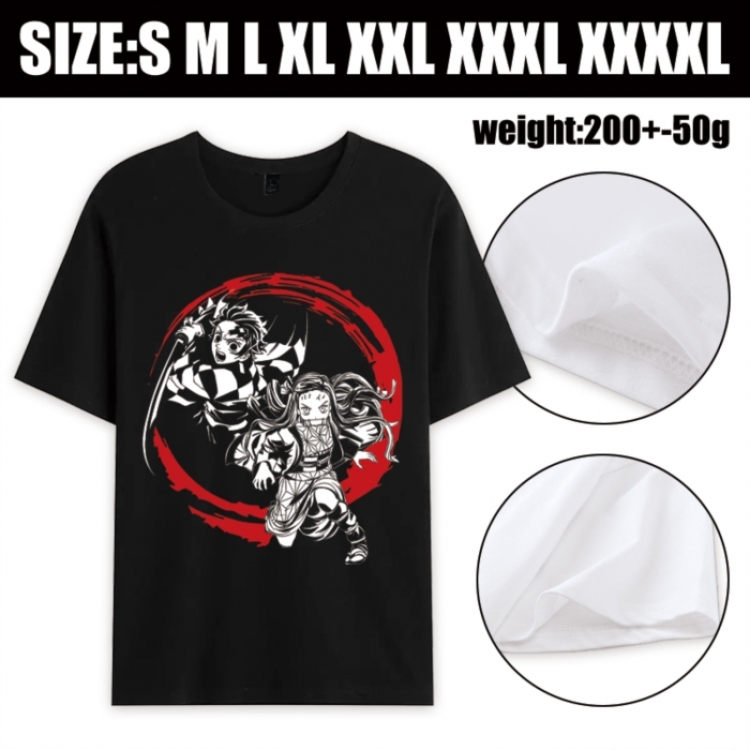 Demon Slayer Kimets Anime printed pure cotton short sleeved T-shirt from S to 4XL