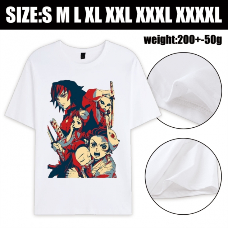 Demon Slayer Kimets Anime printed pure cotton short sleeved T-shirt from S to 4XL