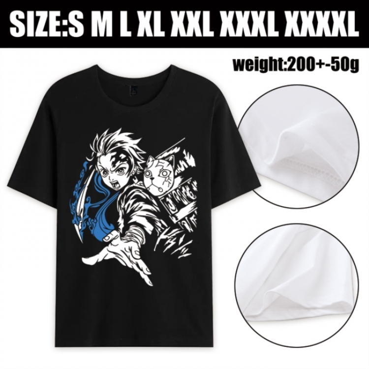 Demon Slayer Kimets Anime printed pure cotton short sleeved T-shirt from S to 4XL