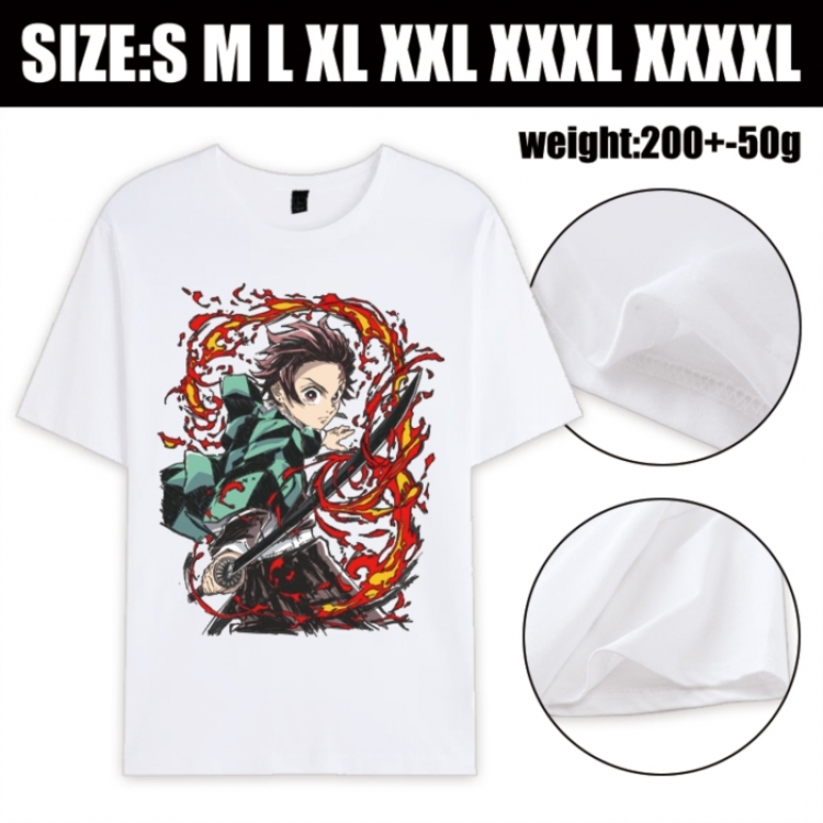 Demon Slayer Kimets Anime printed pure cotton short sleeved T-shirt from S to 4XL