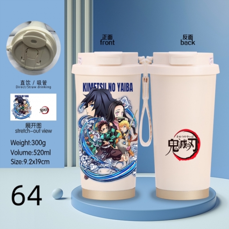 Demon Slayer Kimets Anime peripheral stainless steel coffee cup 520ML