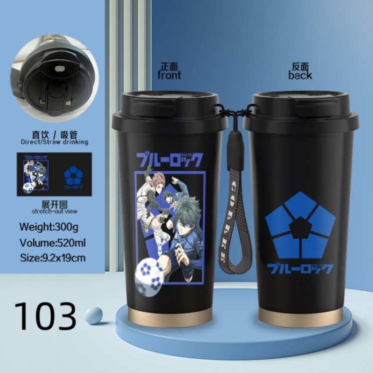 BLUE LOCK Anime peripheral stainless steel coffee cup 520ML