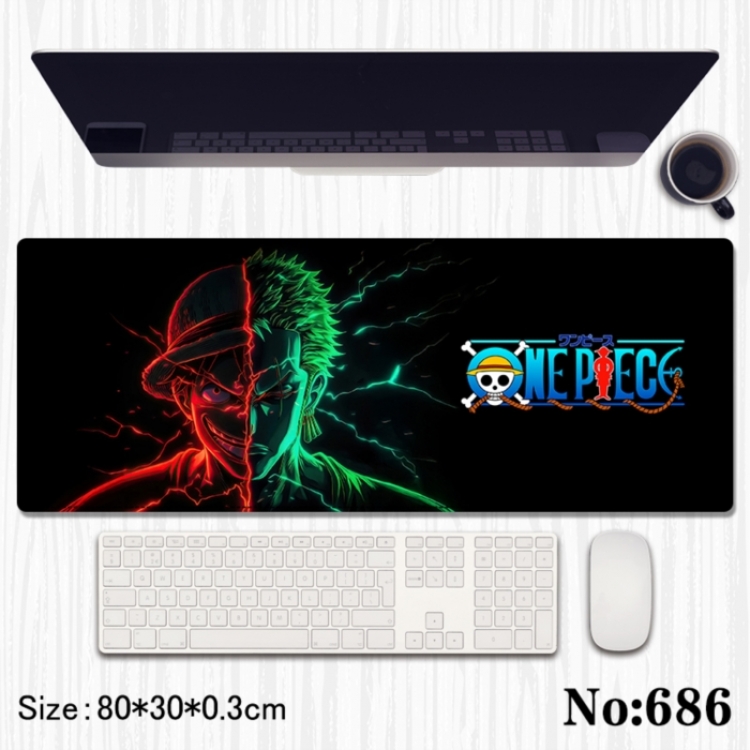 One Piece Anime peripheral computer mouse pad office desk pad multifunctional pad 80X30X0.3cm