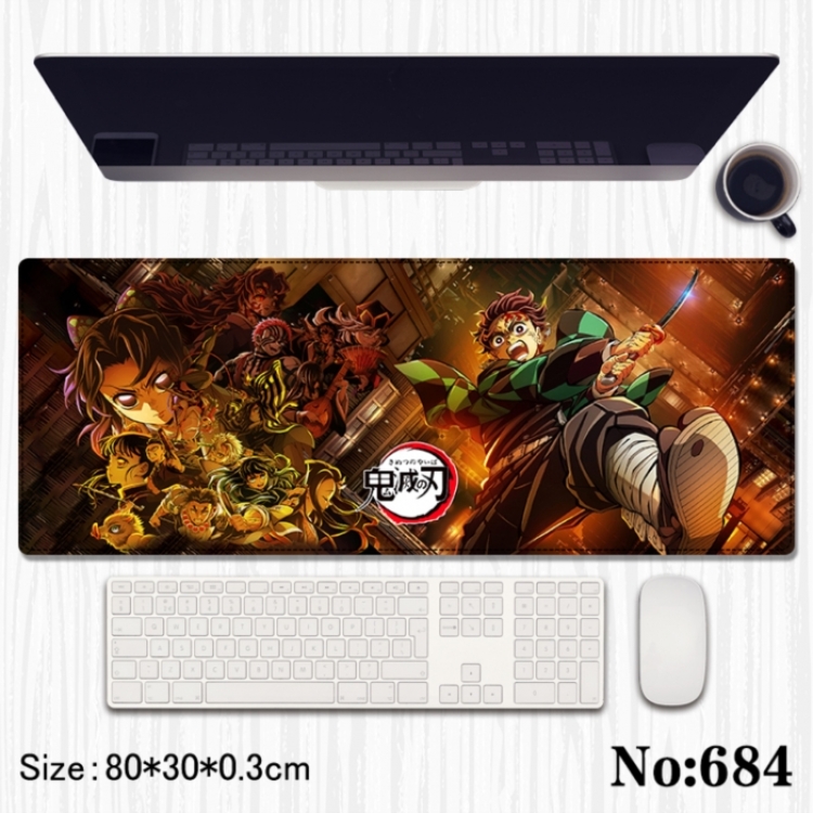Demon Slayer Kimets Anime peripheral computer mouse pad office desk pad multifunctional pad 80X30X0.3cm