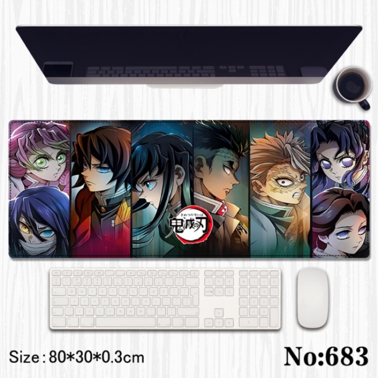 Demon Slayer Kimets Anime peripheral computer mouse pad office desk pad multifunctional pad 80X30X0.3cm