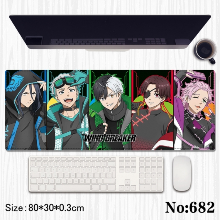 WIND BREAKER Anime peripheral computer mouse pad office desk pad multifunctional pad 80X30X0.3cm