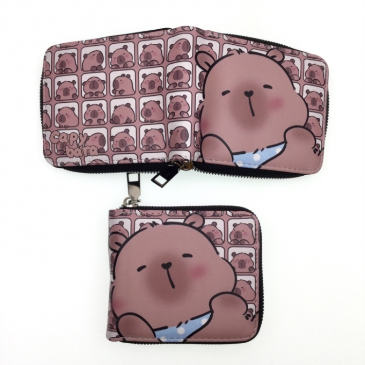 Kapibala Short zipper card wallet with foreskin clip 12X10CM