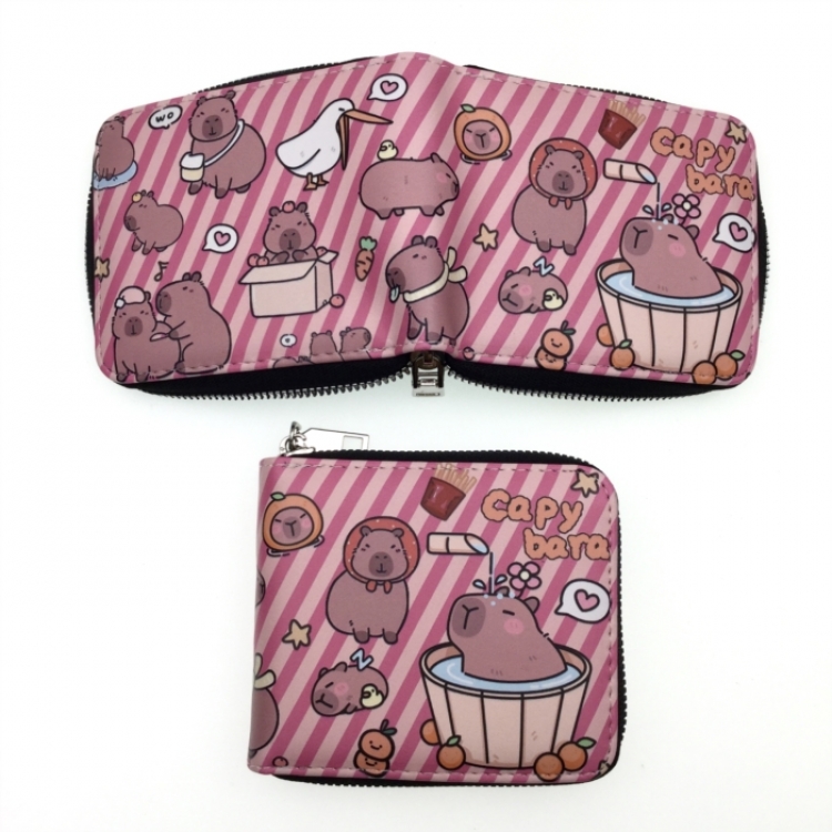 Kapibala Short zipper card wallet with foreskin clip 12X10CM