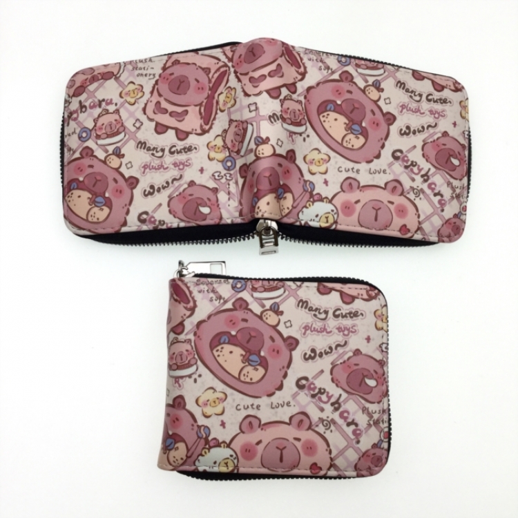 Kapibala Short zipper card wallet with foreskin clip 12X10CM