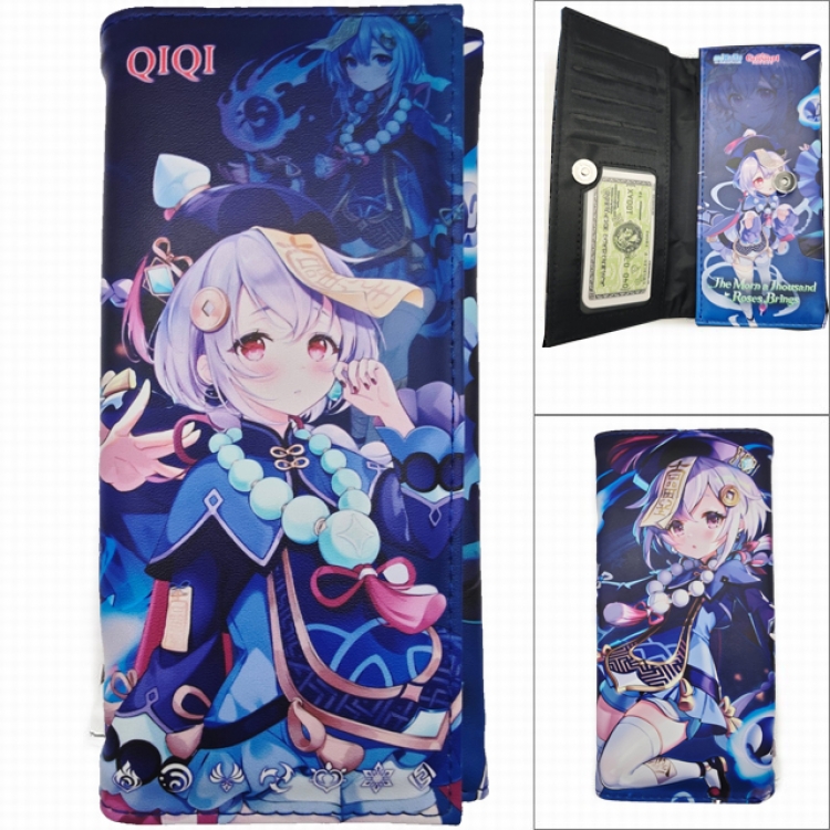 Genshin Impact Anime Long Tri-Fold Wallet Wallet with Colorful  PK-008