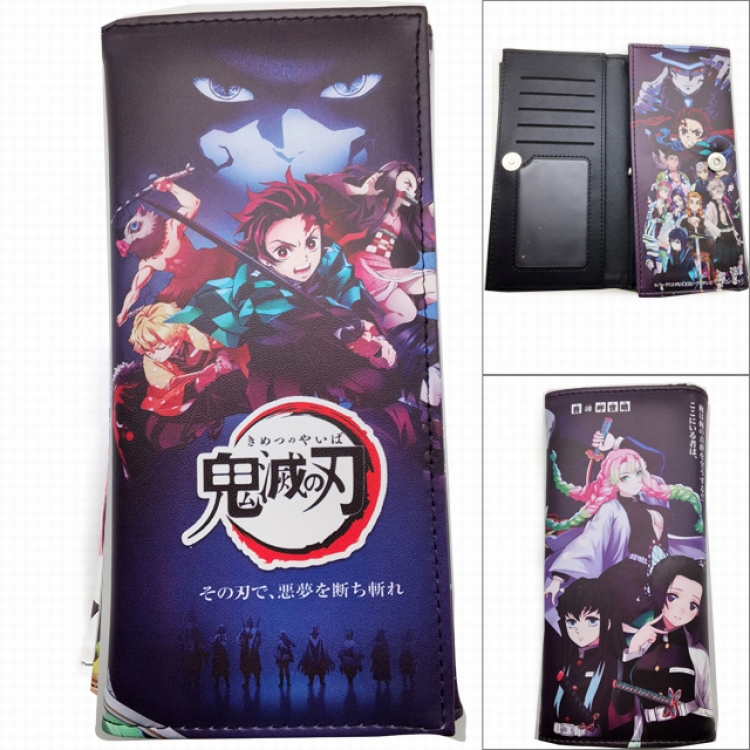 Demon Slayer Kimets Anime Long Tri-Fold Wallet Wallet with Colorful Snaps
