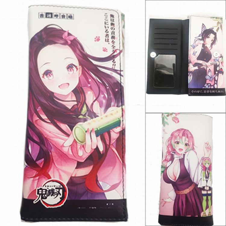 Demon Slayer Kimets Anime Long Tri-Fold Wallet Wallet with Colorful Snaps