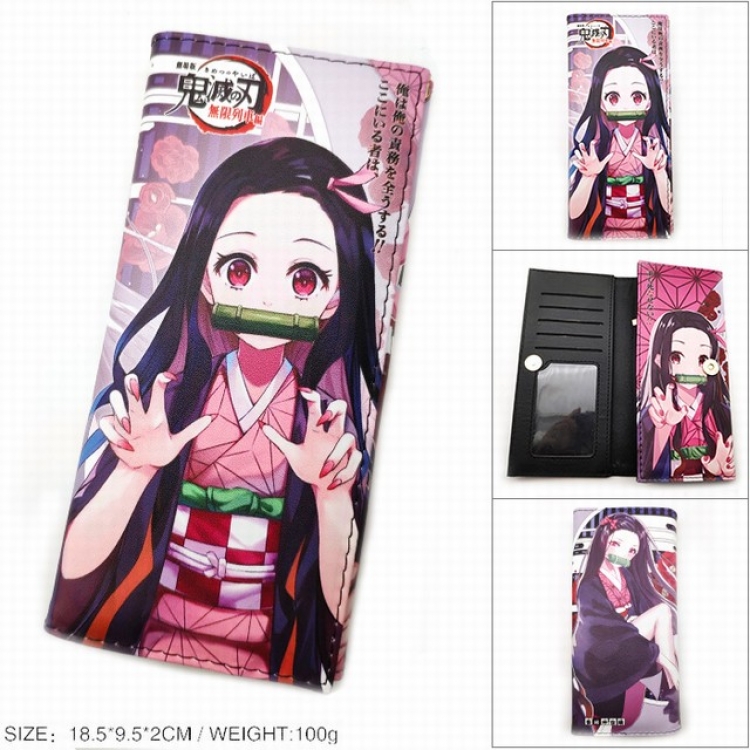 Demon Slayer Kimets Anime Long Tri-Fold Wallet Wallet with Colorful Snaps