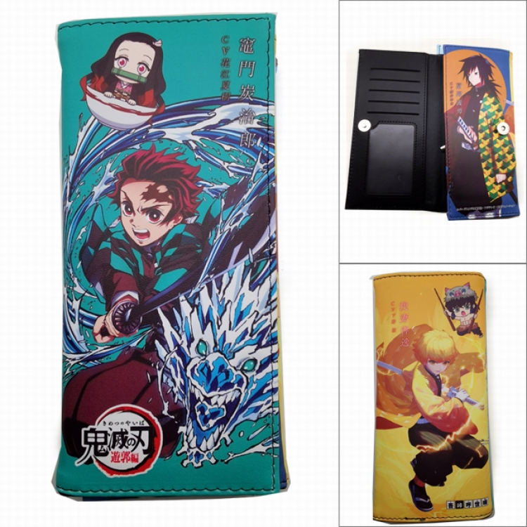 Demon Slayer Kimets Anime Long Tri-Fold Wallet Wallet with Colorful Snaps