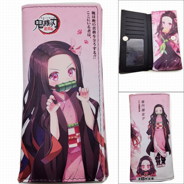 Demon Slayer Kimets Anime Long Tri-Fold Wallet Wallet with Colorful Snaps
