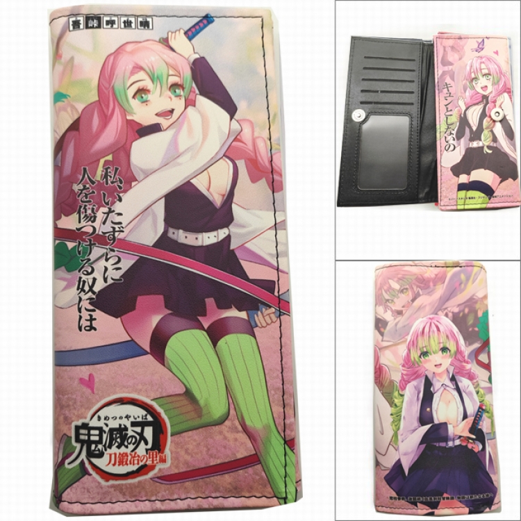 Demon Slayer Kimets Anime Long Tri-Fold Wallet Wallet with Colorful Snaps