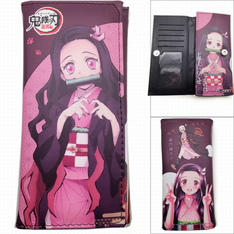Demon Slayer Kimets Anime Long Tri-Fold Wallet Wallet with Colorful Snaps