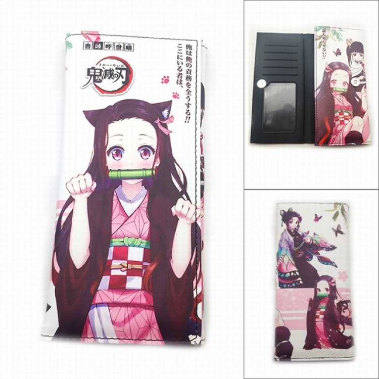 Demon Slayer Kimets Anime Long Tri-Fold Wallet Wallet with Colorful Snaps
