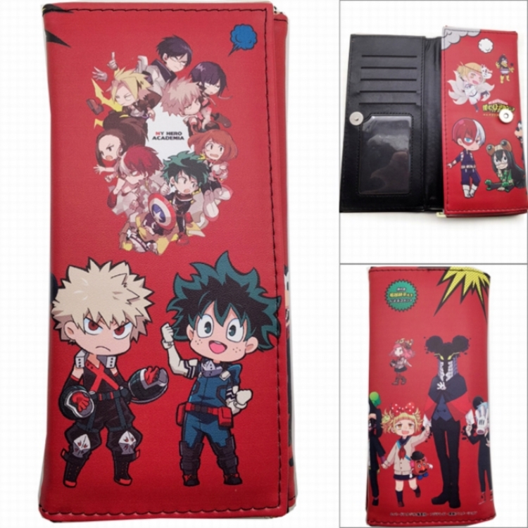 My Hero Academia Anime Long Tri-Fold Wallet Wallet with Colorful Snaps PK-049