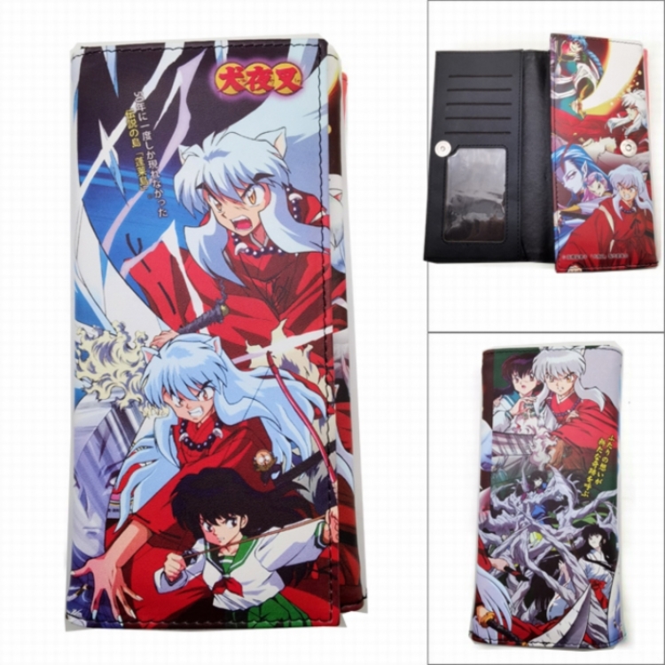 Inuyasha Anime Long Tri-Fold Wallet Wallet with Colorful Snaps