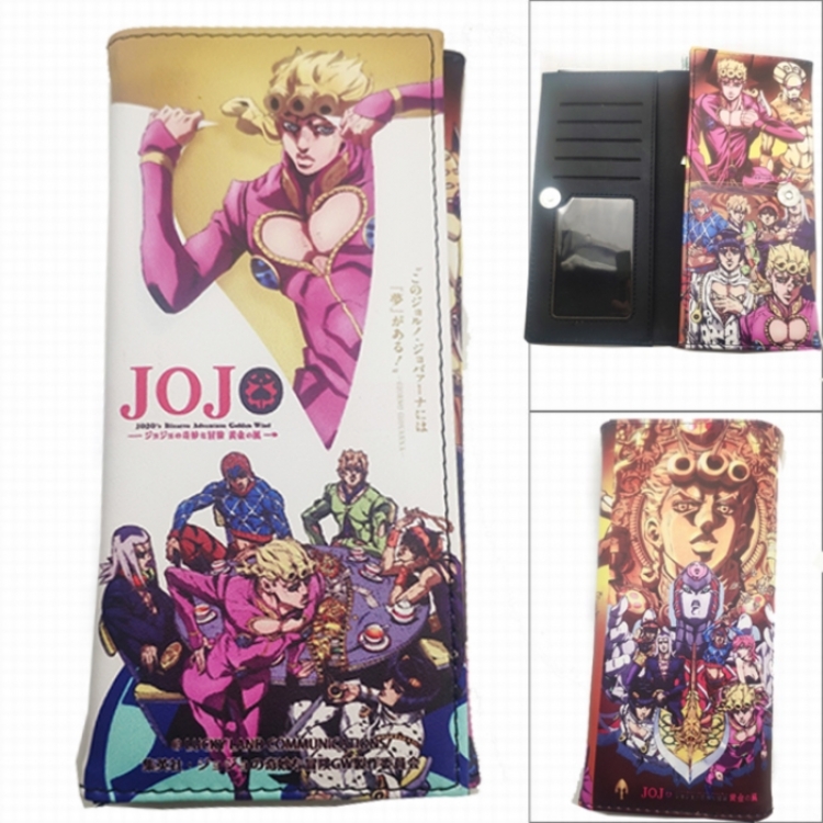 JoJos Bizarre Adventure Anime Long Tri-Fold Wallet Wallet with Colorful Snaps