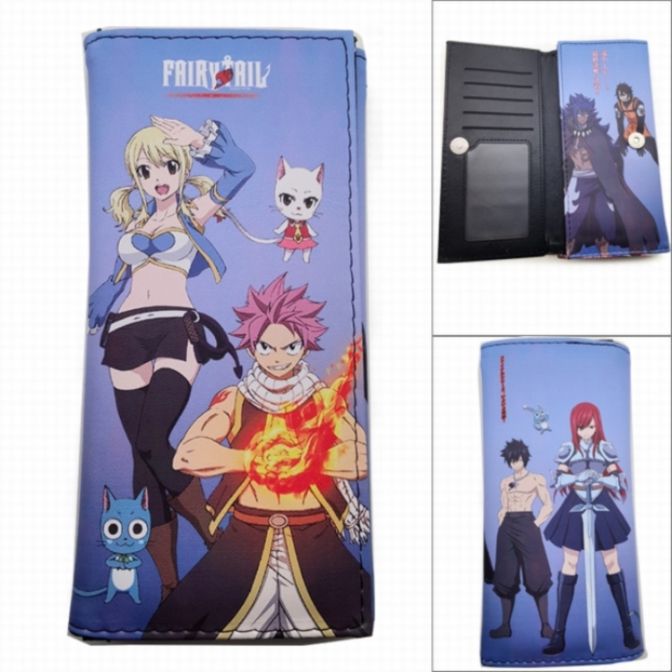 Fairy tail Anime Long Tri-Fold Wallet Wallet with Colorful Snaps
