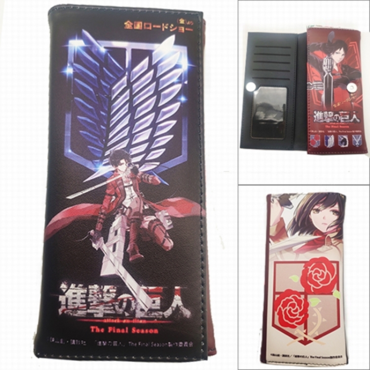 Shingeki no Kyojin Anime Long Tri-Fold Wallet Wallet with Colorful Snaps