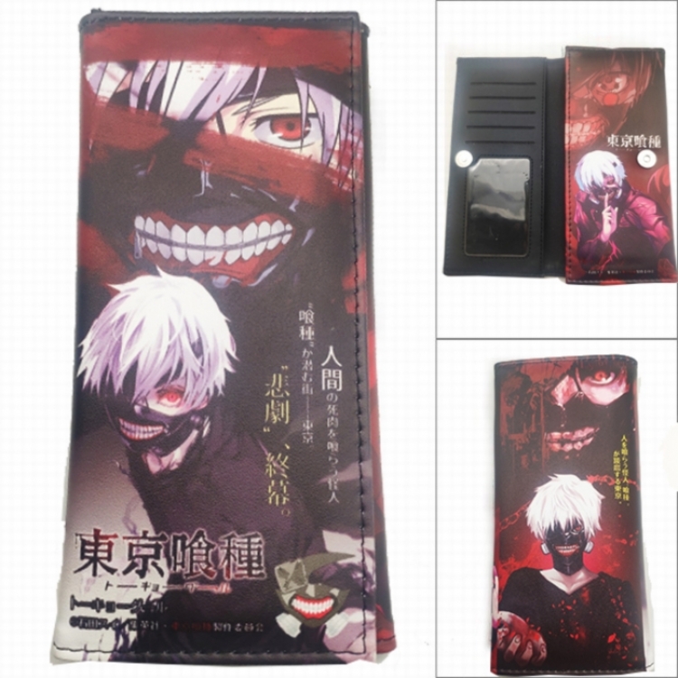 Tokyo Ghoul Anime Long Tri-Fold Wallet Wallet with Colorful Snaps