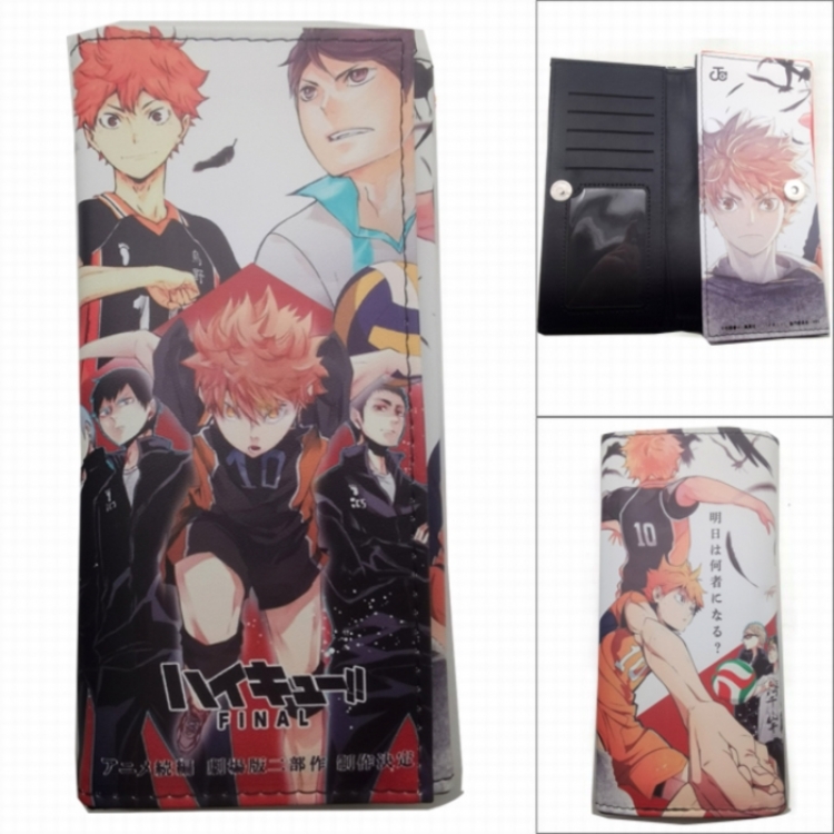 Haikyuu!! Anime Long Tri-Fold Wallet Wallet with Colorful Snaps