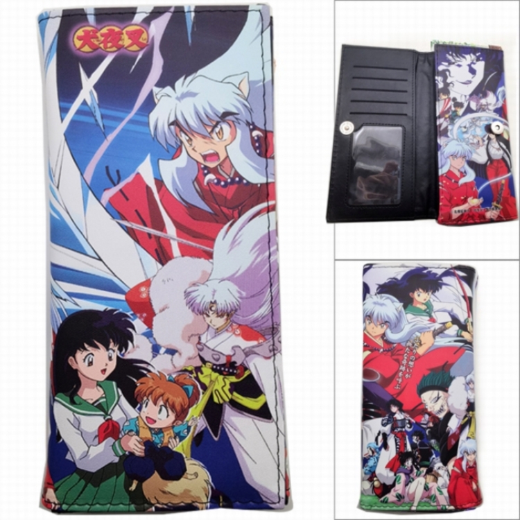 Inuyasha Anime Long Tri-Fold Wallet Wallet with Colorful Snaps