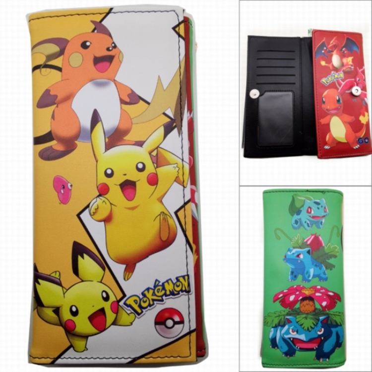 Pokemon Anime Long Tri-Fold Wallet Wallet with Colorful Snaps