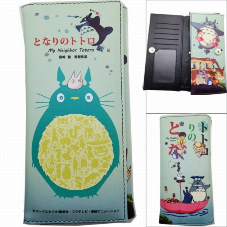 TOTORO Anime Long Tri-Fold Wallet Wallet with Colorful Snaps
