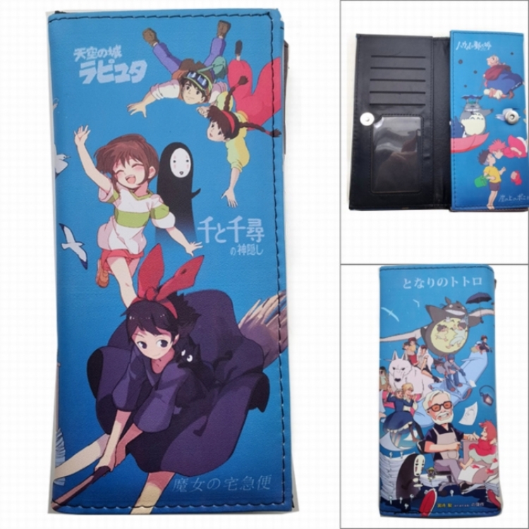 Spirited Away Anime Long Tri-Fold Wallet Wallet with Colorful Snaps PK-046