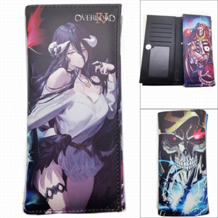 Overlord Naruto Anime Long Tri-Fold Wallet Wallet with Colorful Snaps