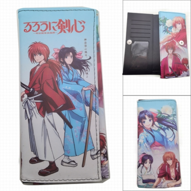 RUROUNI KENSHIN Anime Long Tri-Fold Wallet Wallet with Colorful Snaps PK-94