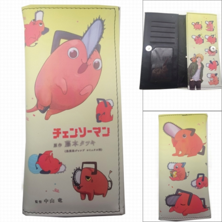 Chainsaw man Anime Long Tri-Fold Wallet Wallet with Colorful Snaps PK-082