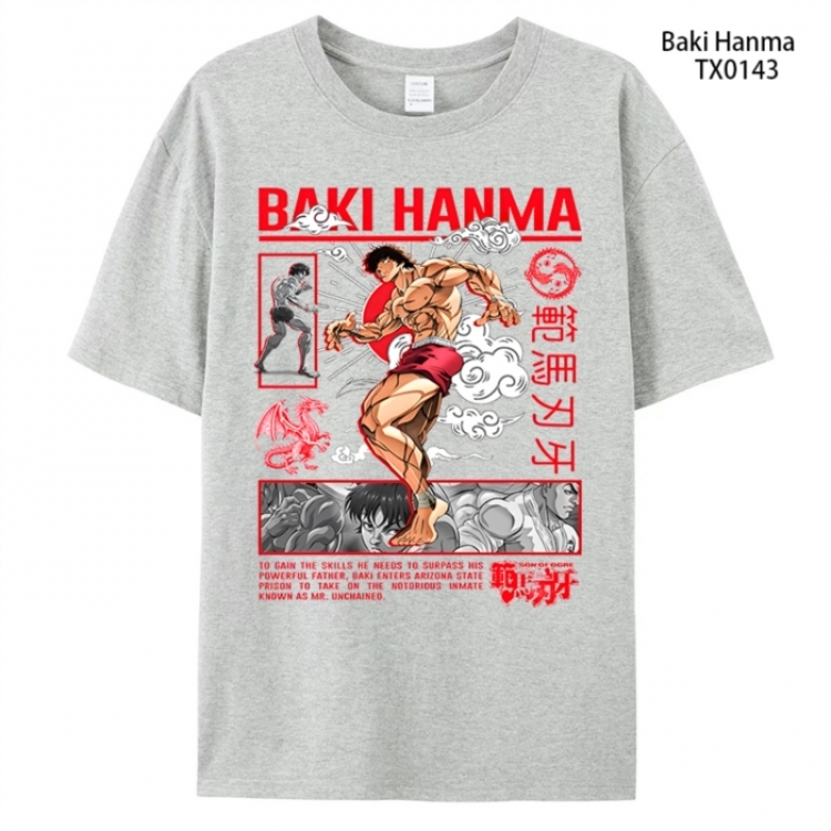 Baki Anime peripheral printed pure cotton T-shirt from S to 4XL