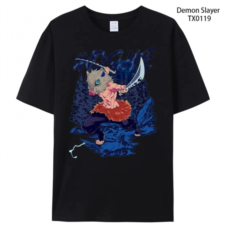 Demon Slayer Kimets Anime peripheral printed pure cotton T-shirt from S to 4XL