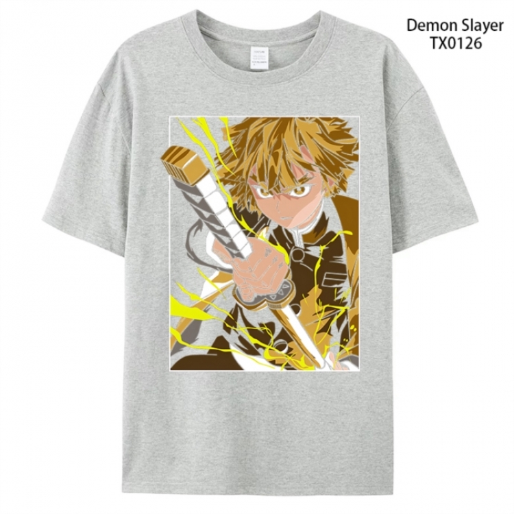 Demon Slayer Kimets Anime peripheral printed pure cotton T-shirt from S to 4XL