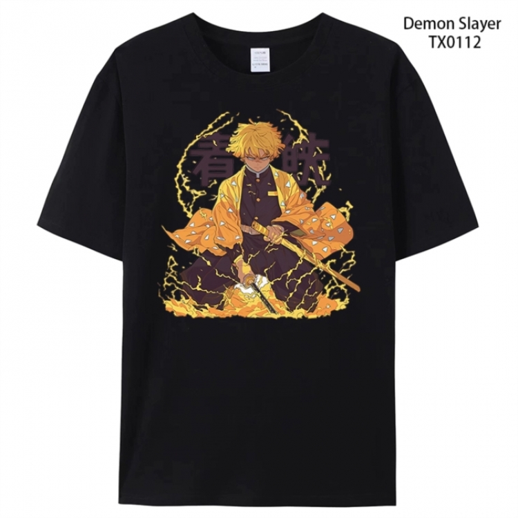 Demon Slayer Kimets Anime peripheral printed pure cotton T-shirt from S to 4XL