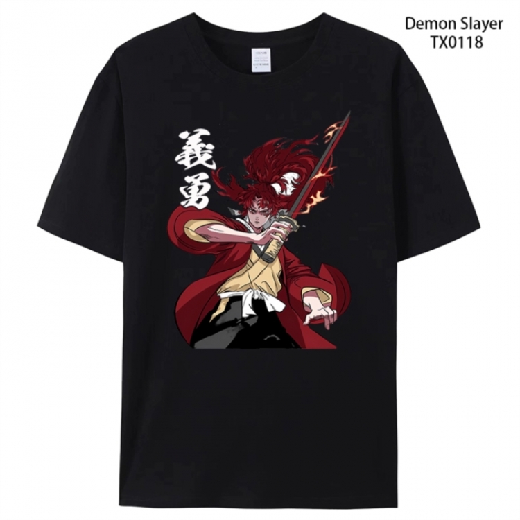 Demon Slayer Kimets Anime peripheral printed pure cotton T-shirt from S to 4XL