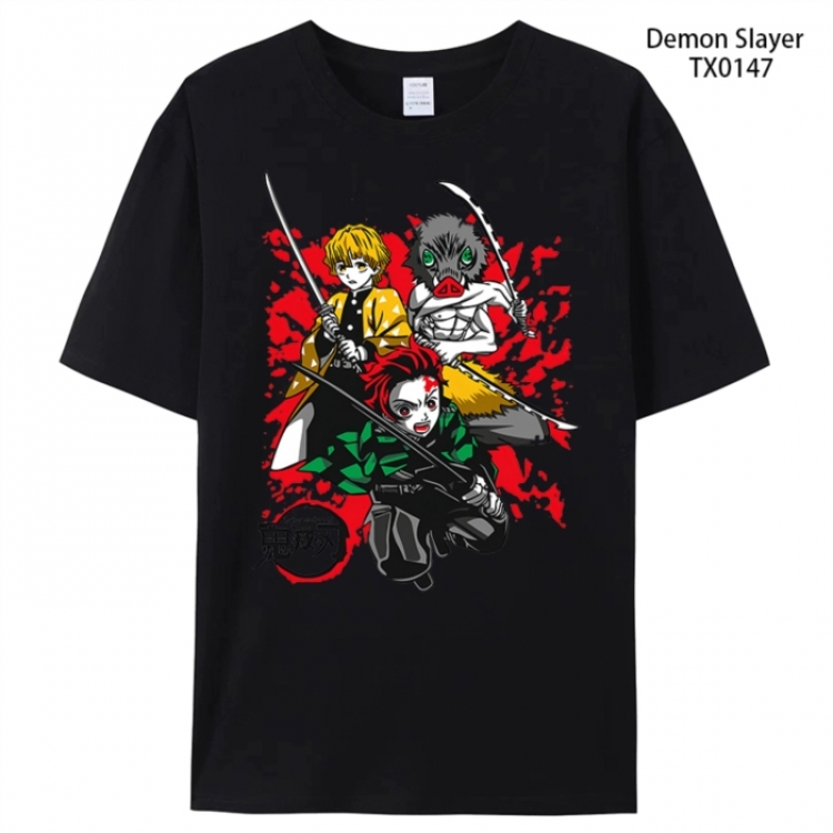 Demon Slayer Kimets Anime peripheral printed pure cotton T-shirt from S to 4XL