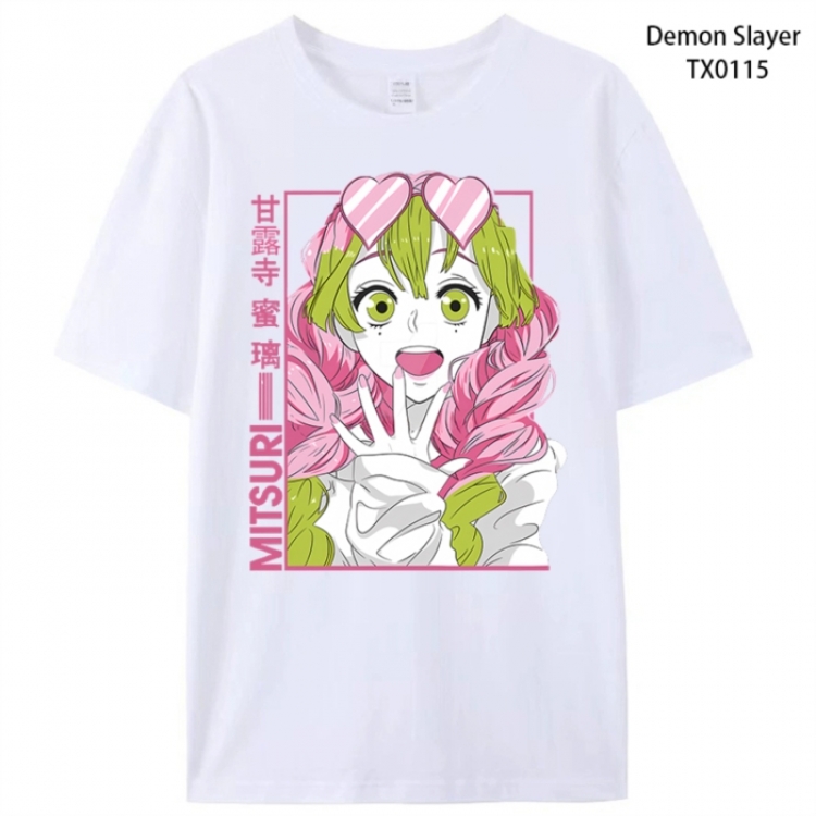Demon Slayer Kimets Anime peripheral printed pure cotton T-shirt from S to 4XL